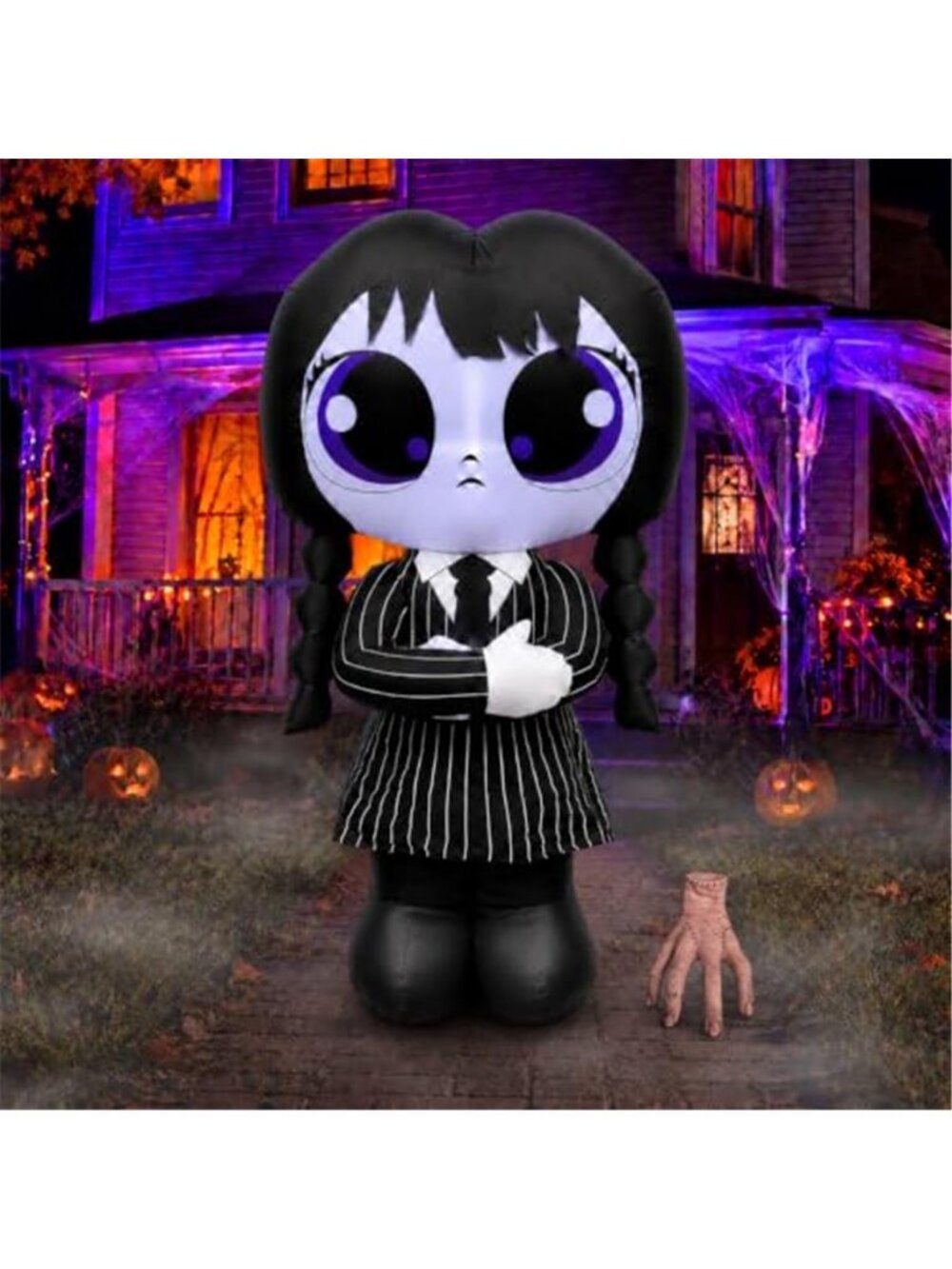 5FT Halloween Inflatable School Uniform Witch Blow Up Decorations with LEDs